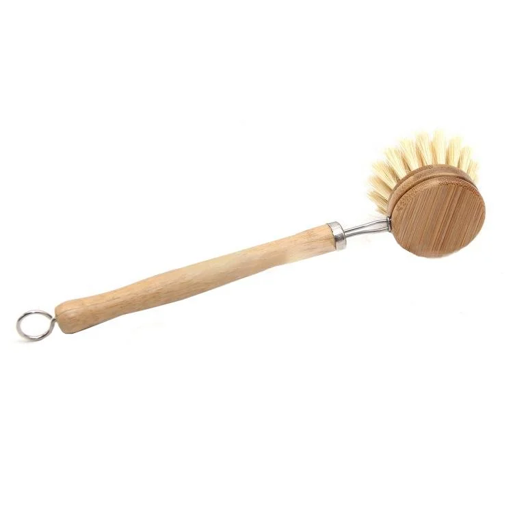 Fabricant promotion Vente en gros bambou durable Sisal Palm Pot Brush cuisine Jeu de brosses de nettoyage