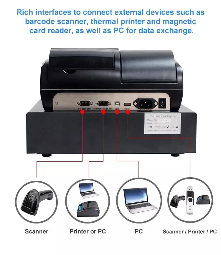 Hot Sale OEM POS System Terminal Cash Register with Printer