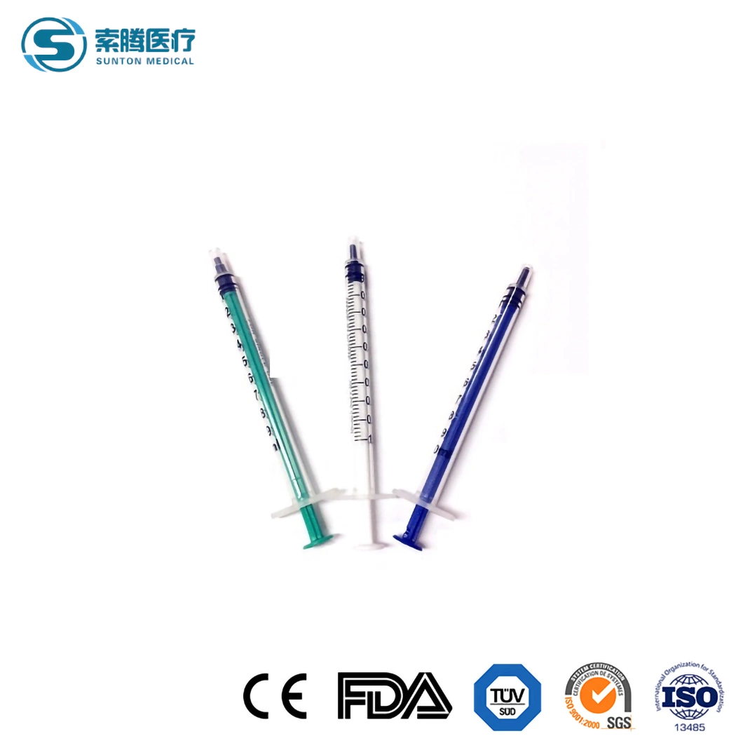 Sunton 30cc Syringe China Insulin Syringe Supplier Safety Needles and Syringes Disposable Plastic Sterile 1ml Luer Lock Syringe/Epidural Syringe with CE