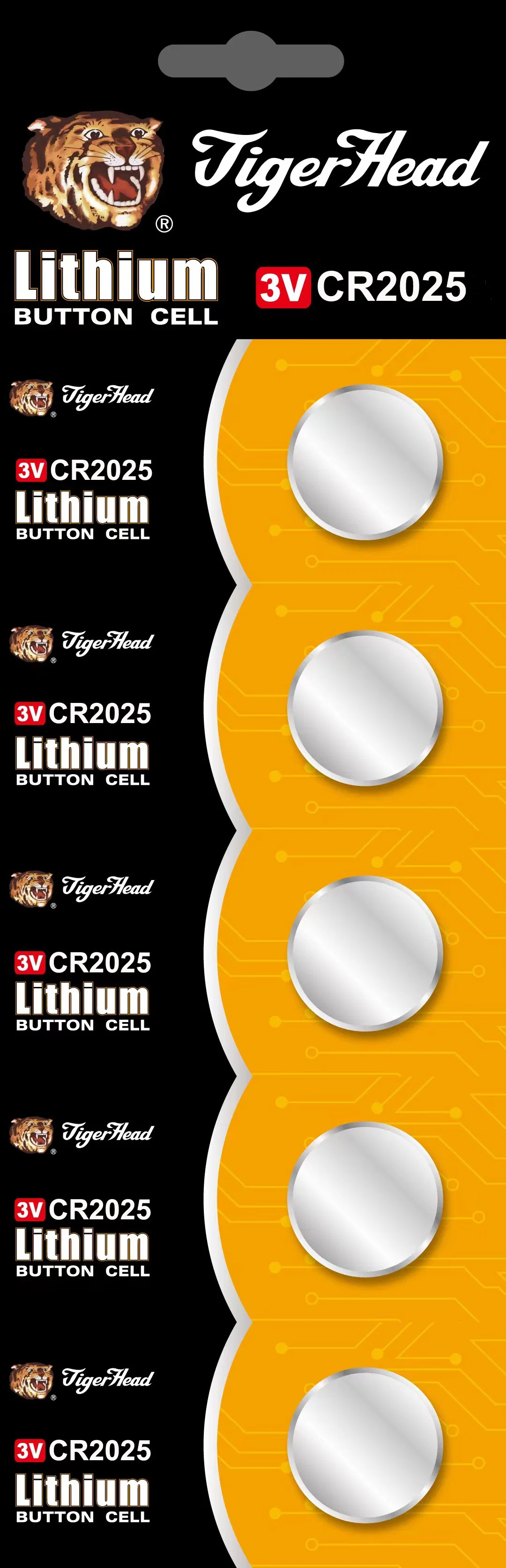 CR2032/CR2025 Tiger Head primäre 3V Lithium-Knopfzellen-Knopfzelle Knopfzelle Für Rechner