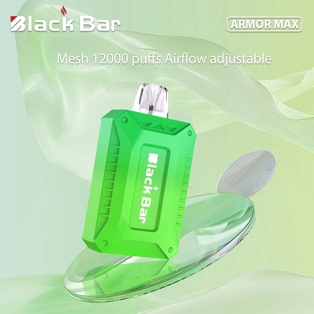 Nuevo diseño cubierta antipolvo integrada desechable E Cigarette Alibaba Puff Distribuidores Black Bar Armor Max 12000 Puffs VAPE 10000 Puff