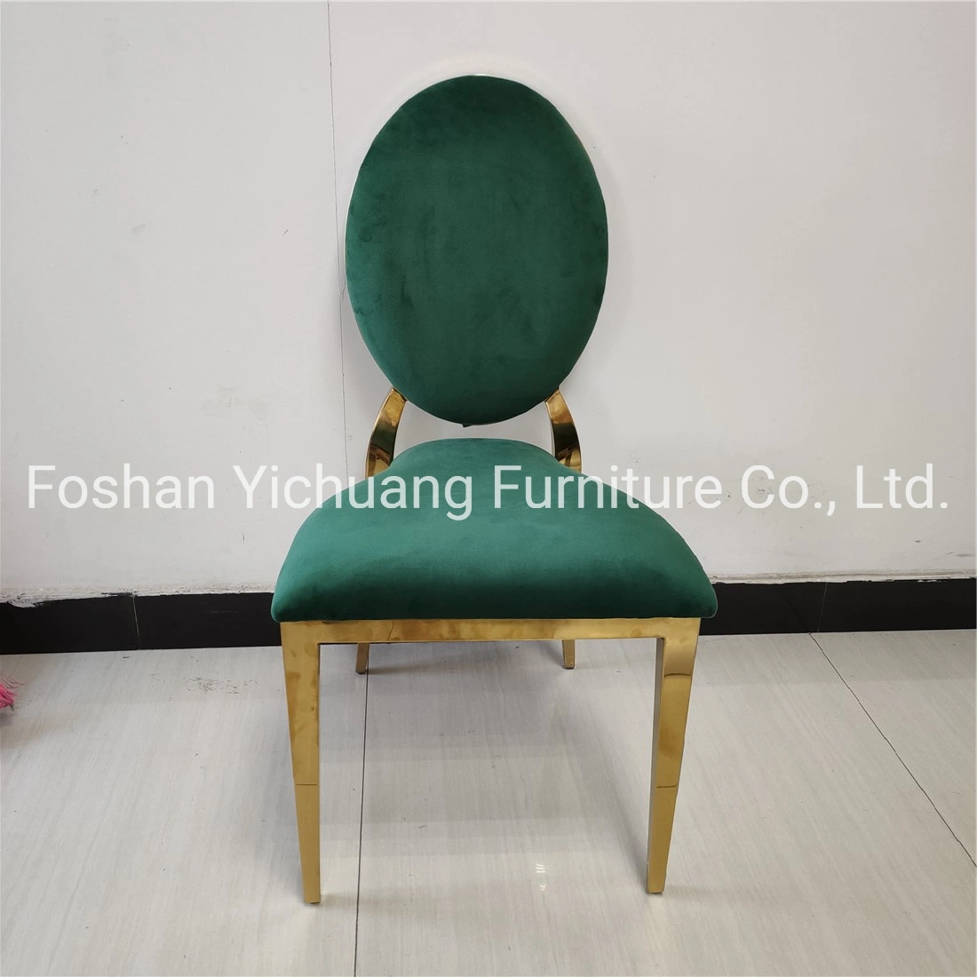 Luxury Gold Rim Stainless Steel Green Velvet Event Party Chairs