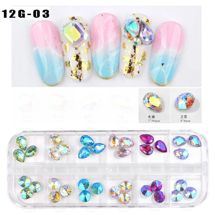 Prego de beleza autocolante Crystal Stone Pearl Manicure Manicure autocolantes Jóias