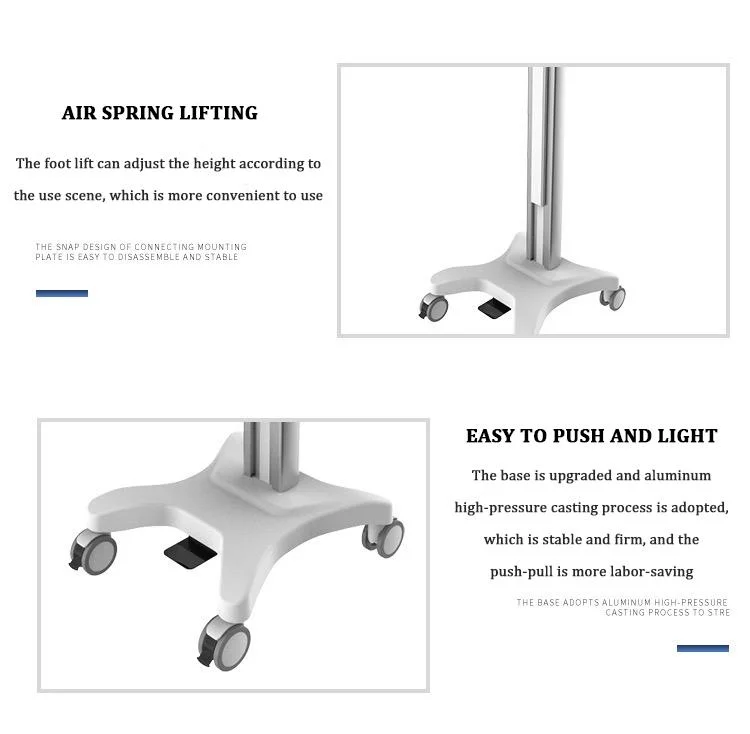 Hospital Workstation Comprehensive Height Adjustable Mobile Rolling Laptop Computer Cart