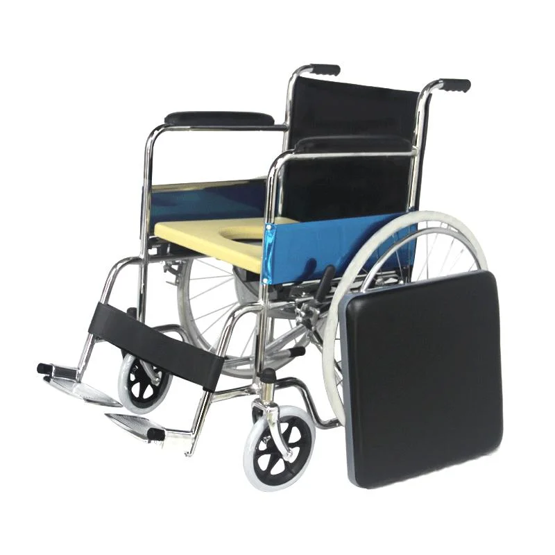 Silla de ruedas manual de acero silla de ruedas Commode Medical con tocador Potty