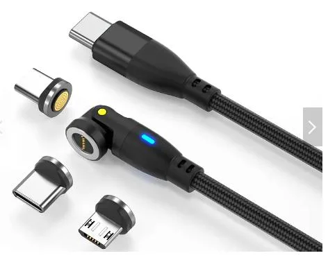 Degree Rotating Magnetic Charger Fast Charging Cable USB Data Cable