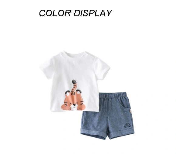 Factory Wholesale/Supplier Kids Leisure Wear Customized Printing Boys 2 Pieces of T Shirts and Short