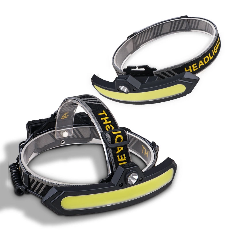 Portable COB LED Headlight with Built-in USB Rechargeable Head Lamp Torch