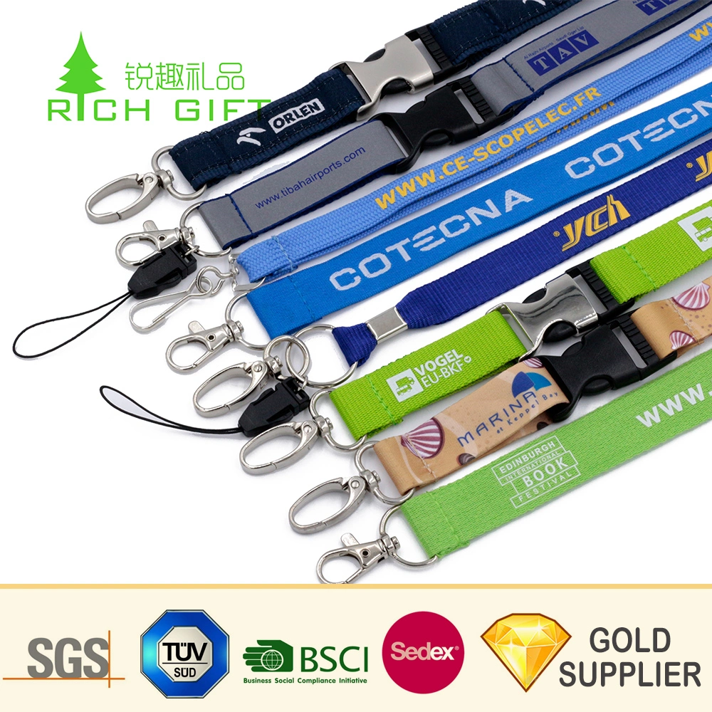 High quality/High cost performance  Fashion Design Custom Printed Polyester Bling Rhinestone Lanyard for Keys