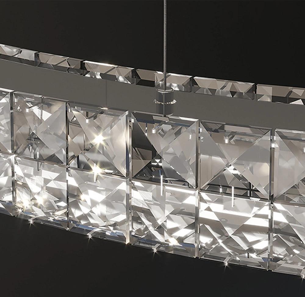 Heim Dekor Ringe hohe Decke Hängeleuchte LED rund modern Luxus K9 Crystal Restaurant Esszimmer Wohnzimmer Kronleuchter Anhänger Lampe