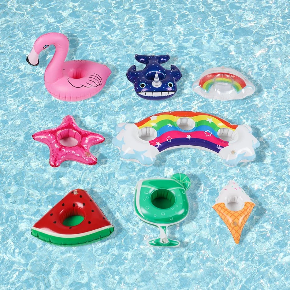 Pool Party Inflatable Drink Floats Inflatable Cup Holder Animal Fruit Series Water Donut Floating Drink Cup Holder