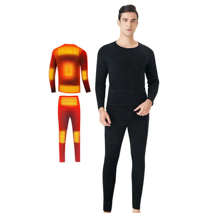 USB Rechargeable Heating Clothing Suit Set Heated Thermal Underwear