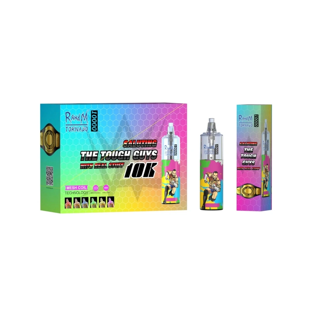 2023 Hot Selling Einweg-Großhandel/Lieferant Vape Bar Randm Tornado 10000 Puffs mit 24 Geschmacksrichtungen Mesh Coil Einweg Pod Vape