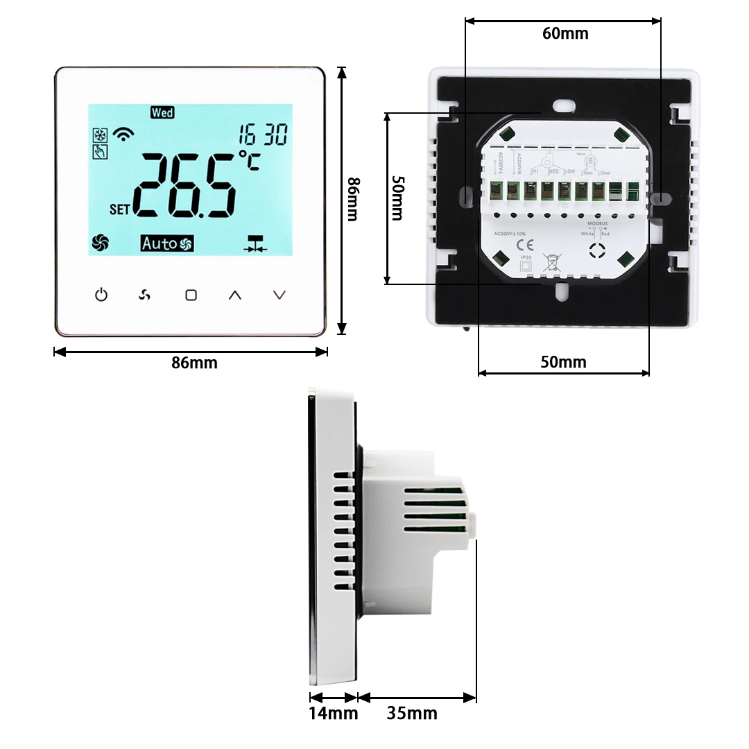 HVAC Fan Coil Alexa Google Home Digital Tuya WiFi Smart Room Thermostat