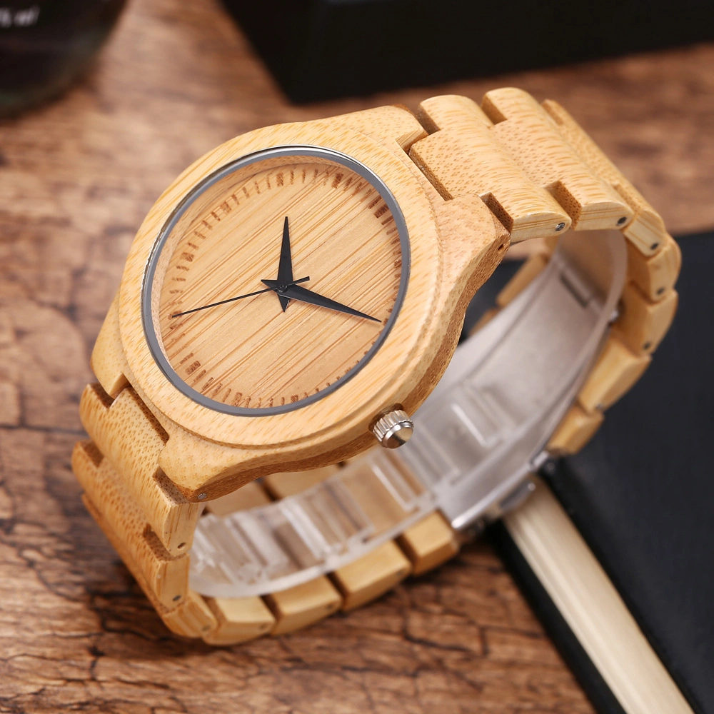 Logo personnalisé Bamboo Watch Mens montres en vrac en bois