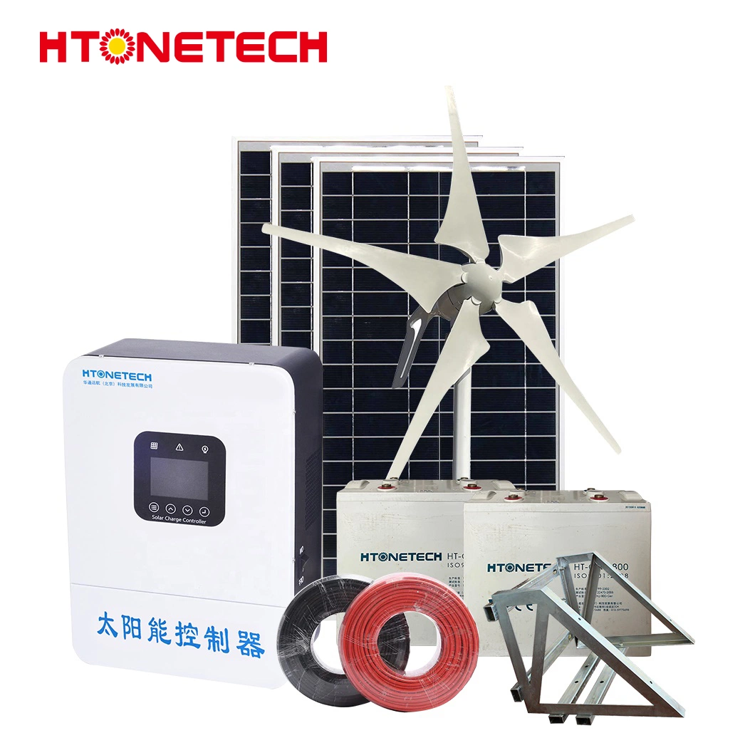 Htonetech Monocrystalline Laminated Solar Panel Wholesale/Supplierrs Generating System China Wind Power Generation System 3000W with Stand Alone Wind Turbine