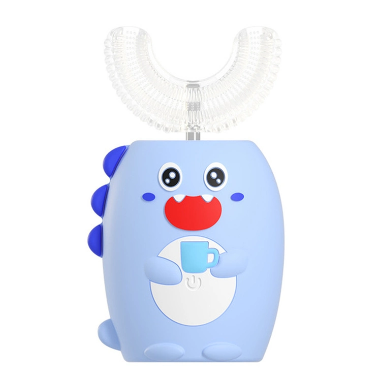 Children Kids Cartoon Baby Automatic Sonic Waterproof 360 Degree U Shape Teeth Cleaner Electric Toothbrush
