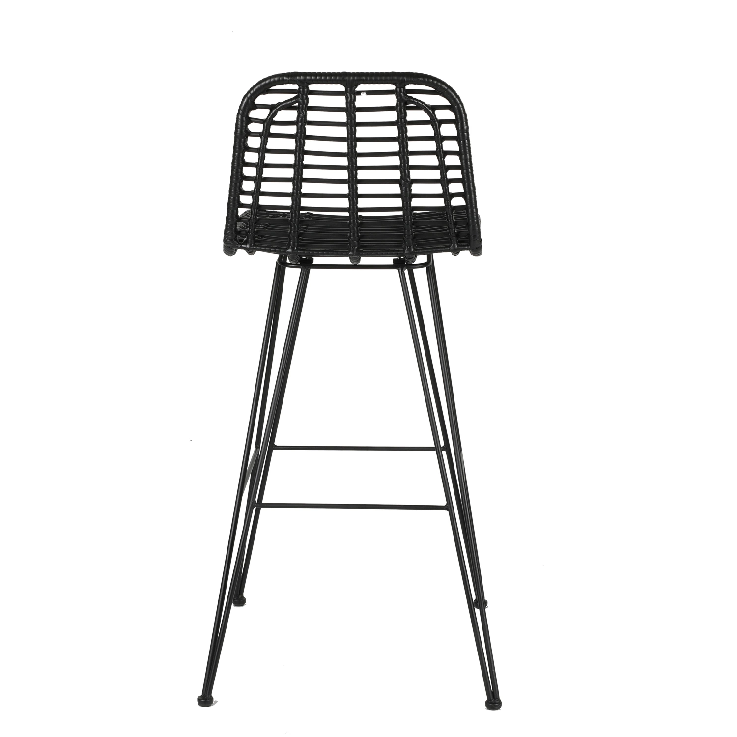 Moderne Langlebige Metall Bar Hocker High Bar Rattan Wicker Bistro Stuhl für Bar