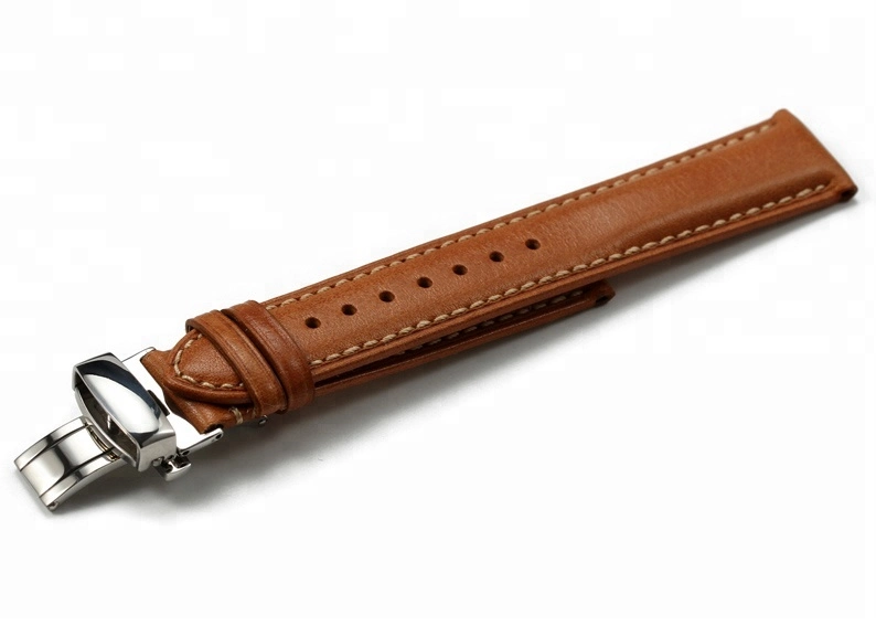 High quality/High cost performance  First Layer Cowhide Butterfly Clasp Watch Band