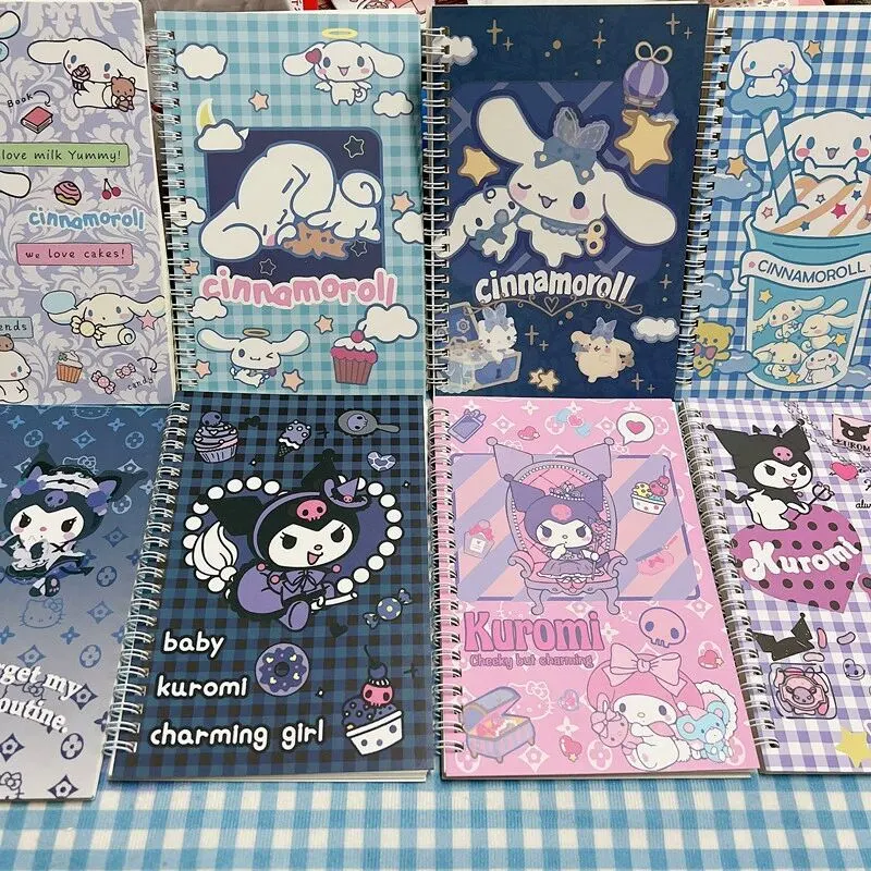 4PCS/Set Sanrio Cartoon A5 Notebook Kuromi Cinnamoroll Coil Notebook Notepad Stationery Wholesale