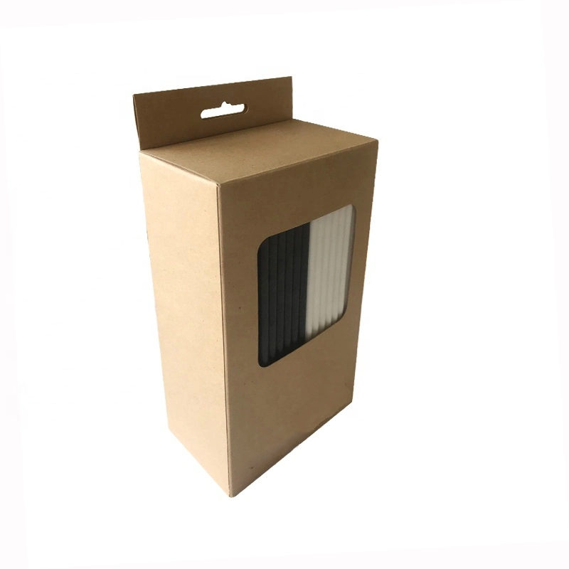 Muestras gratuitas paquete de papel de paja Cajas de paja, desechables biodegradables paja de papel de la parte en caja