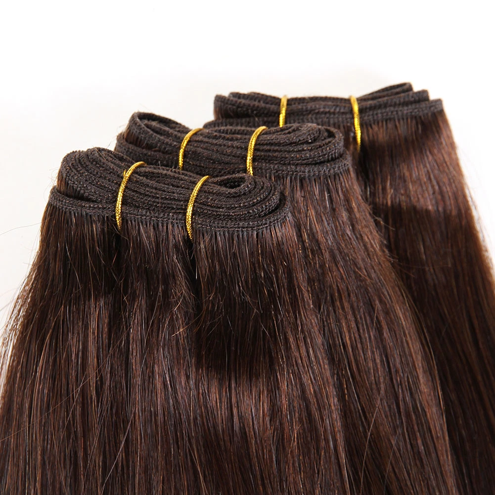 Machine Weft Double Drawn Quality 100% Virgin Straight Human Hair