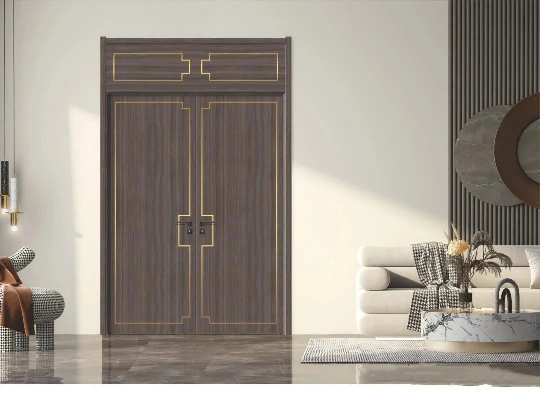 Resistente al agua del Interior de la puerta de madera WPC Diseño de lujo con bastidor