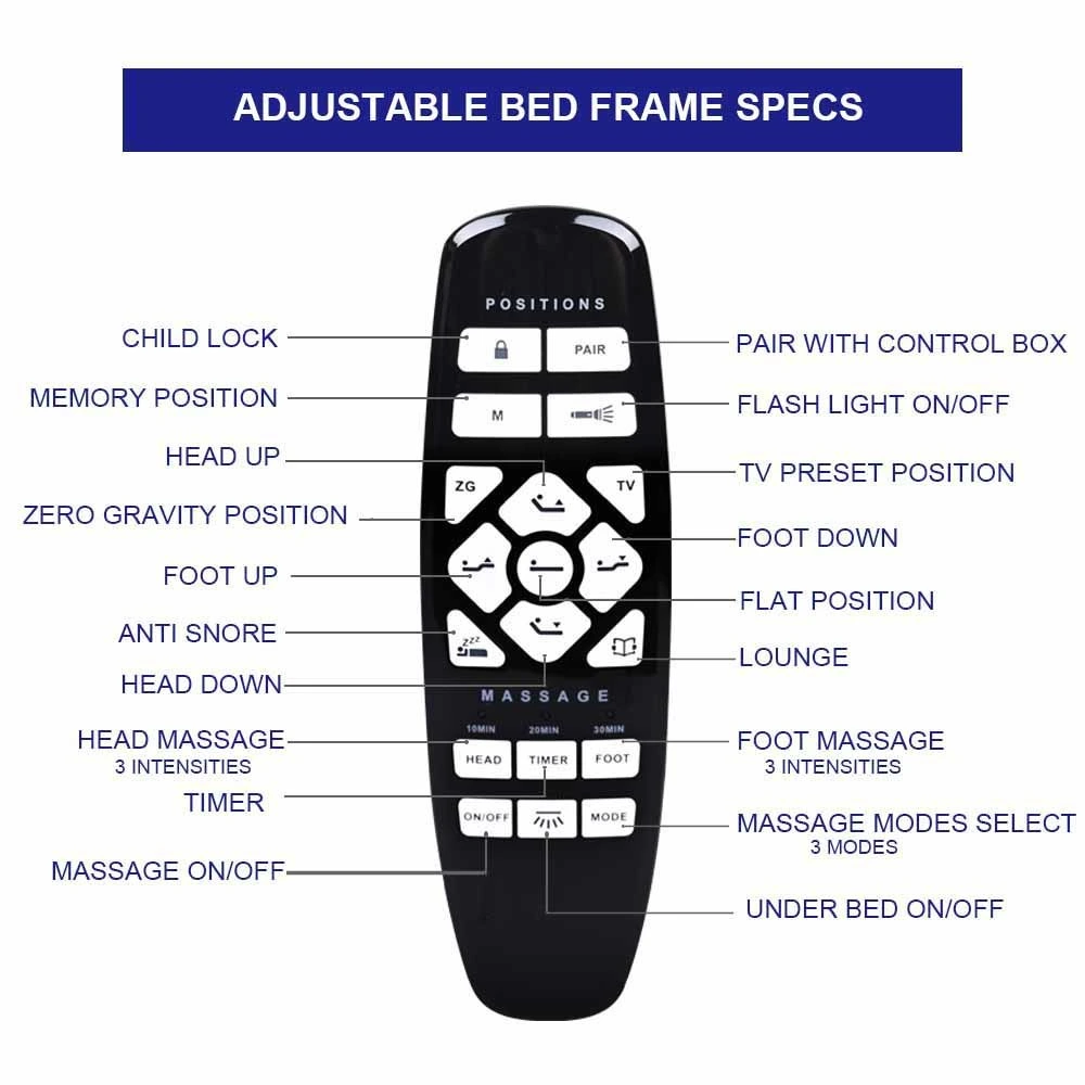 Muebles hogar Muebles de Dormitorio ajustables eléctricos de pared cama Hugger masaje