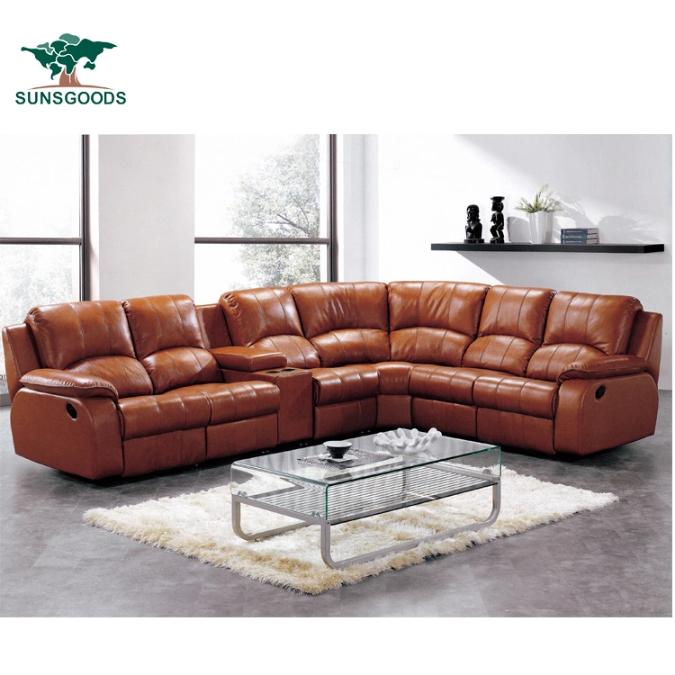 European Style Modern Bedroom Couch Genuine Leather Sofa Recliner Chinese Bedroom Furniture