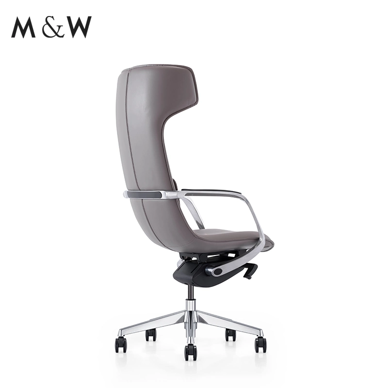 M&W Traditional Aluminium Alloy Armrest Swivel Manager Executive Leather Office Chair