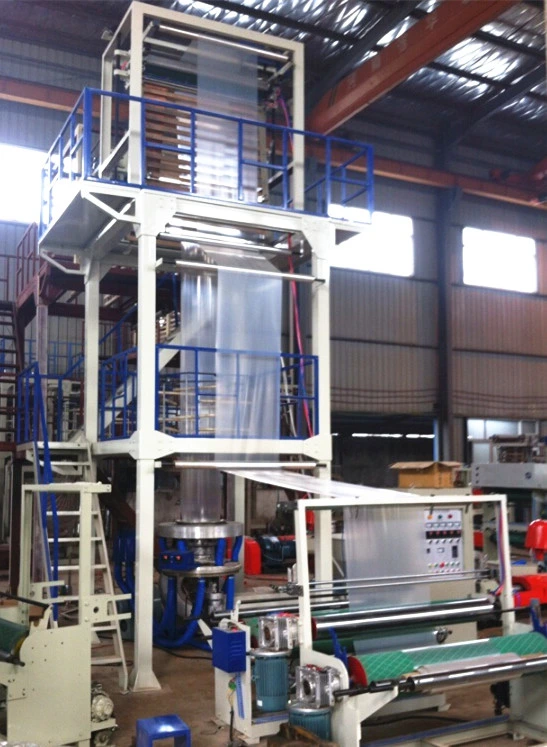 Double Layer Rotary-Die Head PE Film Blowing Machine for T Shirt Bags with Flat Bags