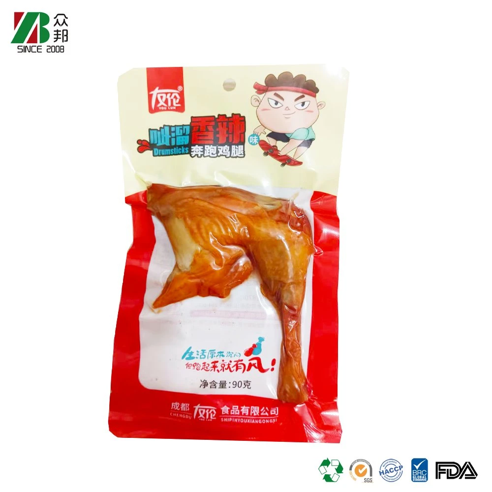 Moisture Proof Clear Flat Mouth Packaging Food Chicken, Duck, Ham Plastic Vacuum Sealer Bags