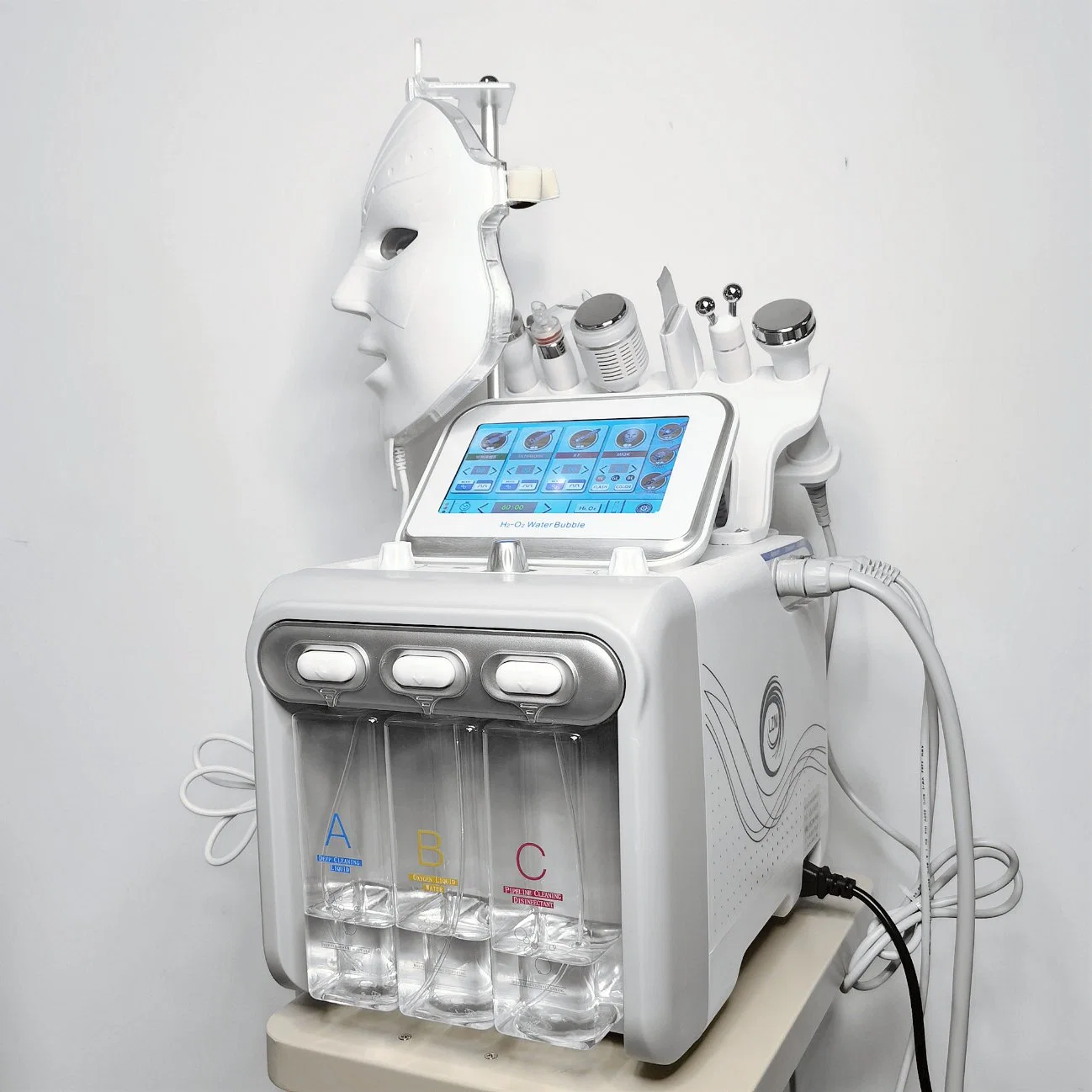 7 en 1 Equipo multifuncional de salón de belleza con LED de microdermabrasión Máscara facial