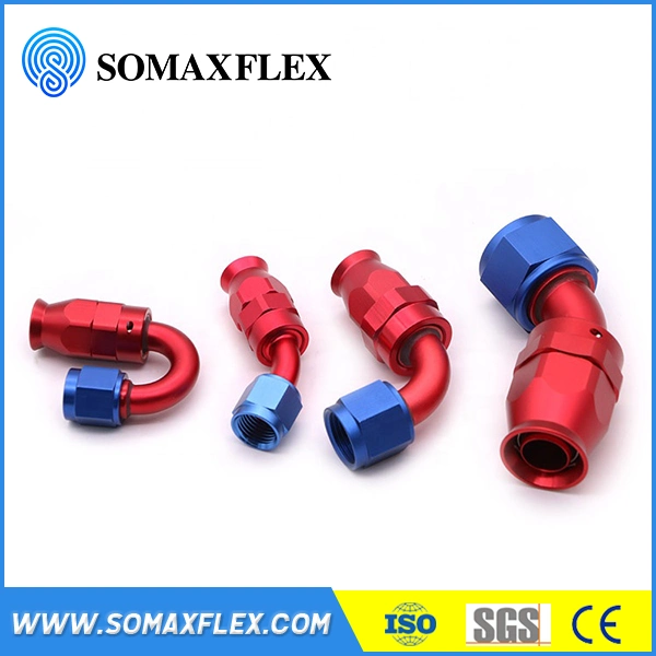 Red Blue Aluminum 45 90 Degree Swivel Female Premium An4 An6 An8 An10 An12 Push on Hose Ends Fittings