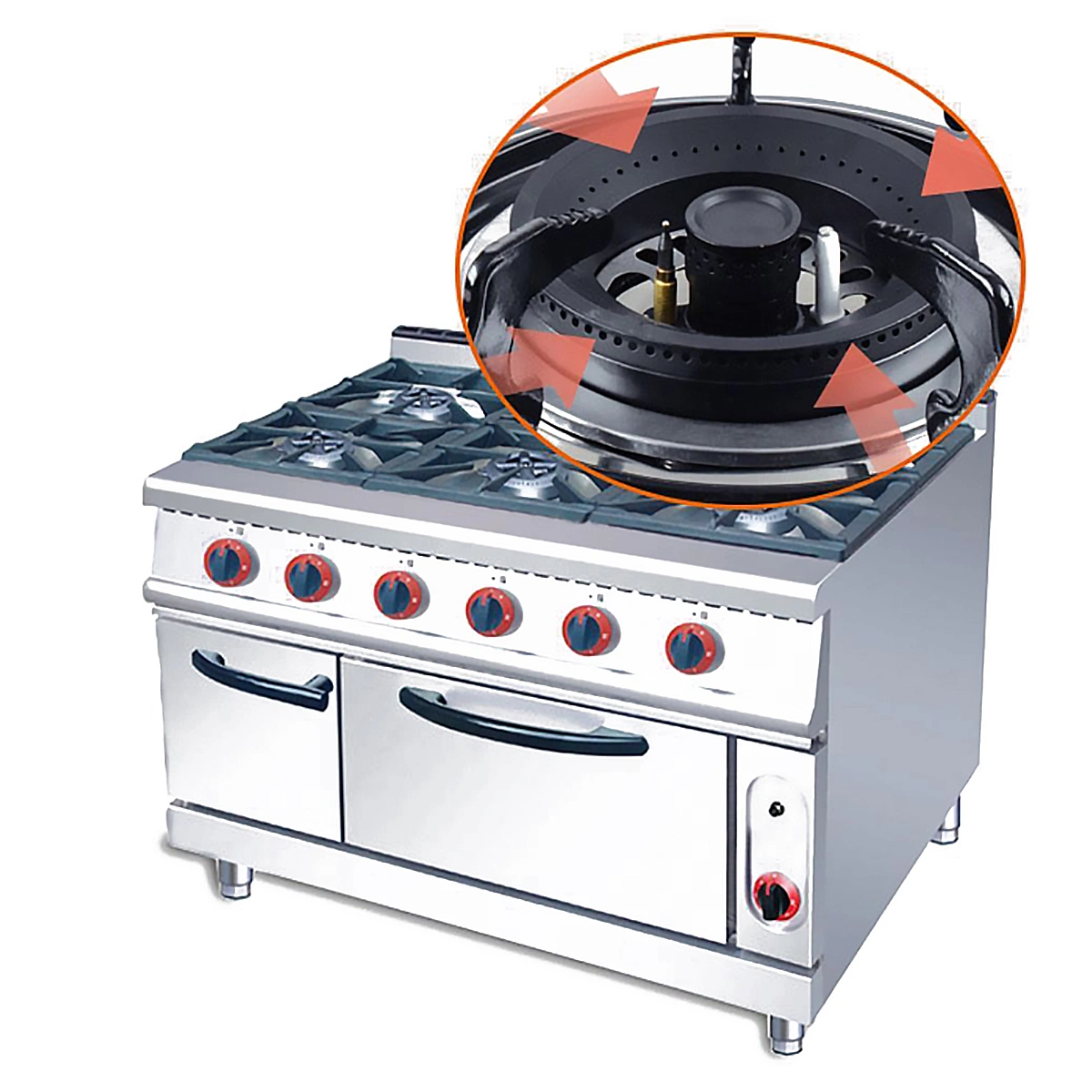 Hot Sales acero inoxidable con estufa gama de gas propano 4 Cocina de cocina de gas de mesa