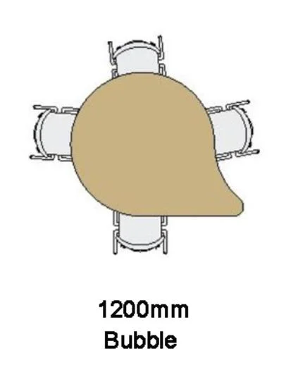 Activity Public Place Table Desks; Bubble Drop Shape MDF Top with PU PVC Edge Meeting Furniture