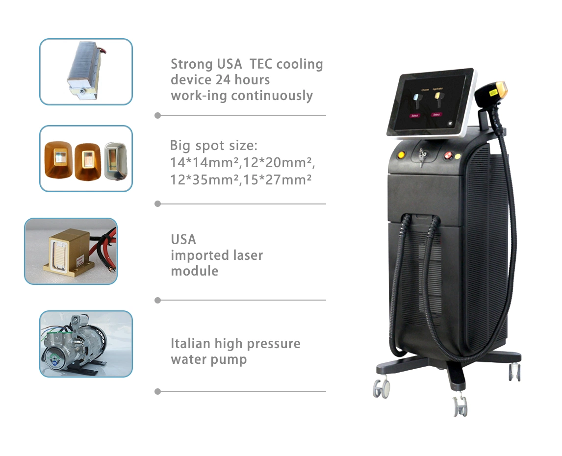 Painless 808 Diode Laser Titanium Hair Removal Machine