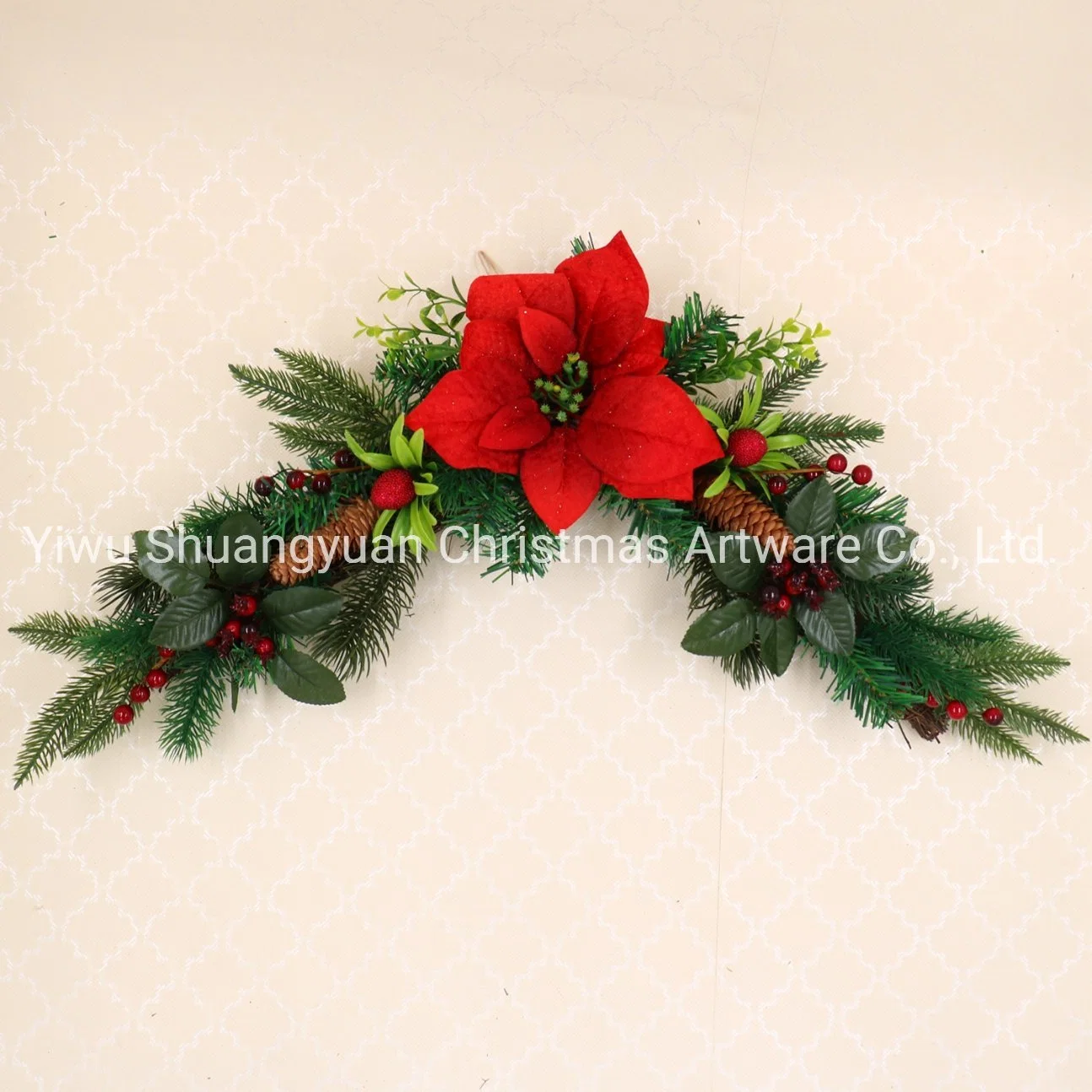 Christmas Wreath Garland Door Hanger Decorations for Home Outdoor 2021 New Year Xmas Decorating Supplies