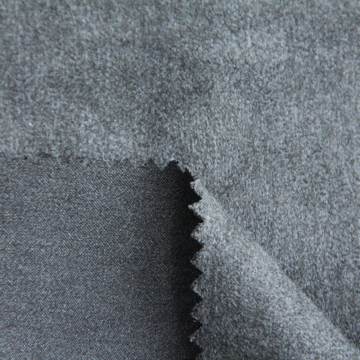 Dark Grey Fashion 100%Polyester Textiles Suede Fabric for Garment/Dress/Trench Coat