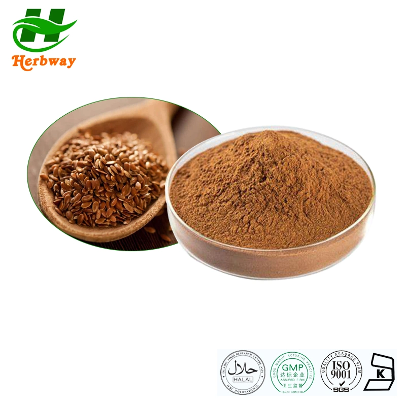 Herbway Flax Seed Extract Linum Usitatissimum L Extract Powder Flax Seed Extract Powder Anti-Cancer Reduce Premenstrual Syndrome