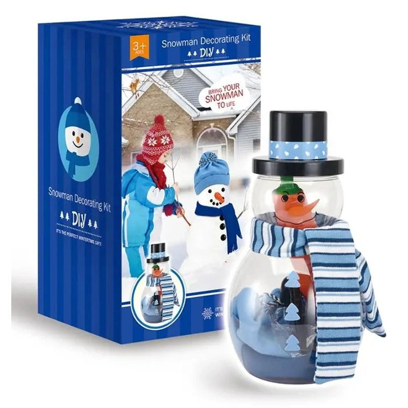 Children Plastic Toy Creative Design Decoration Christmas Gift Toys Make Snowman DIY Set Christmas Toys with Collection and Storage