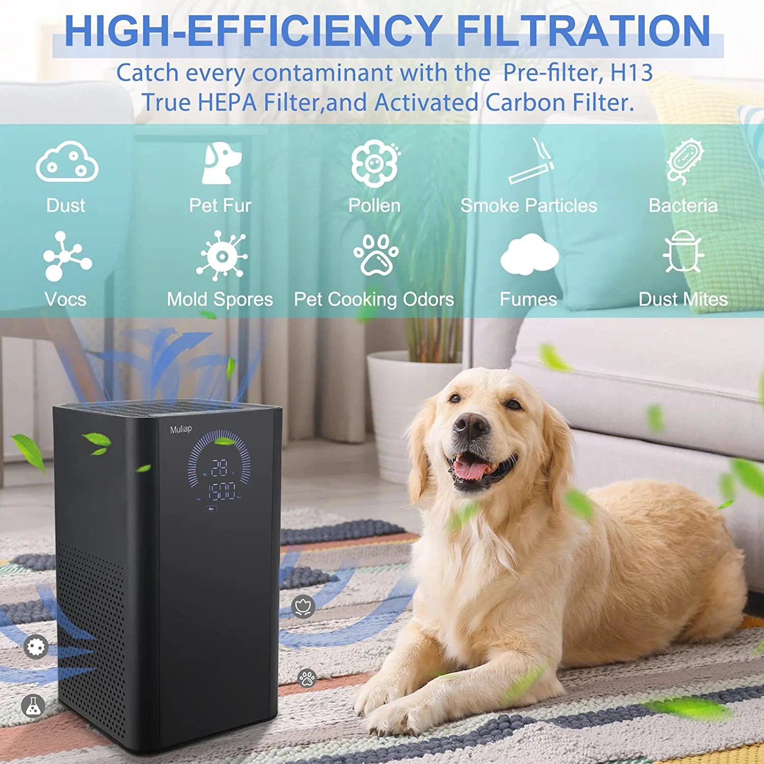 Digital Display OEM ODM Manufacturer Humidifier Photocatalyst Filter UV Optional Air Purifier