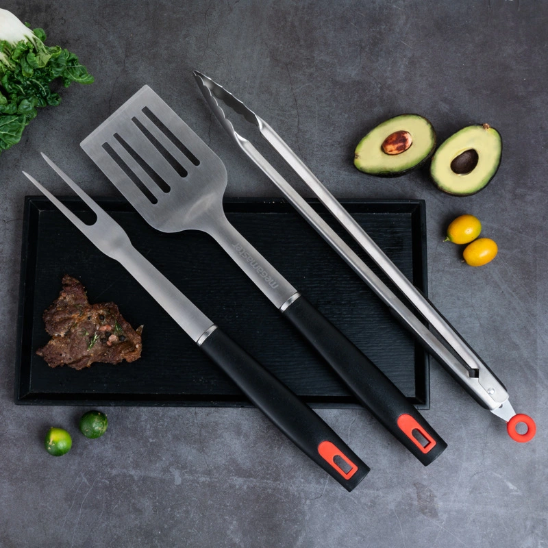 3-Teilige Edelstahl Barbecue Tools Outdoor Grill Utensilien Kombination