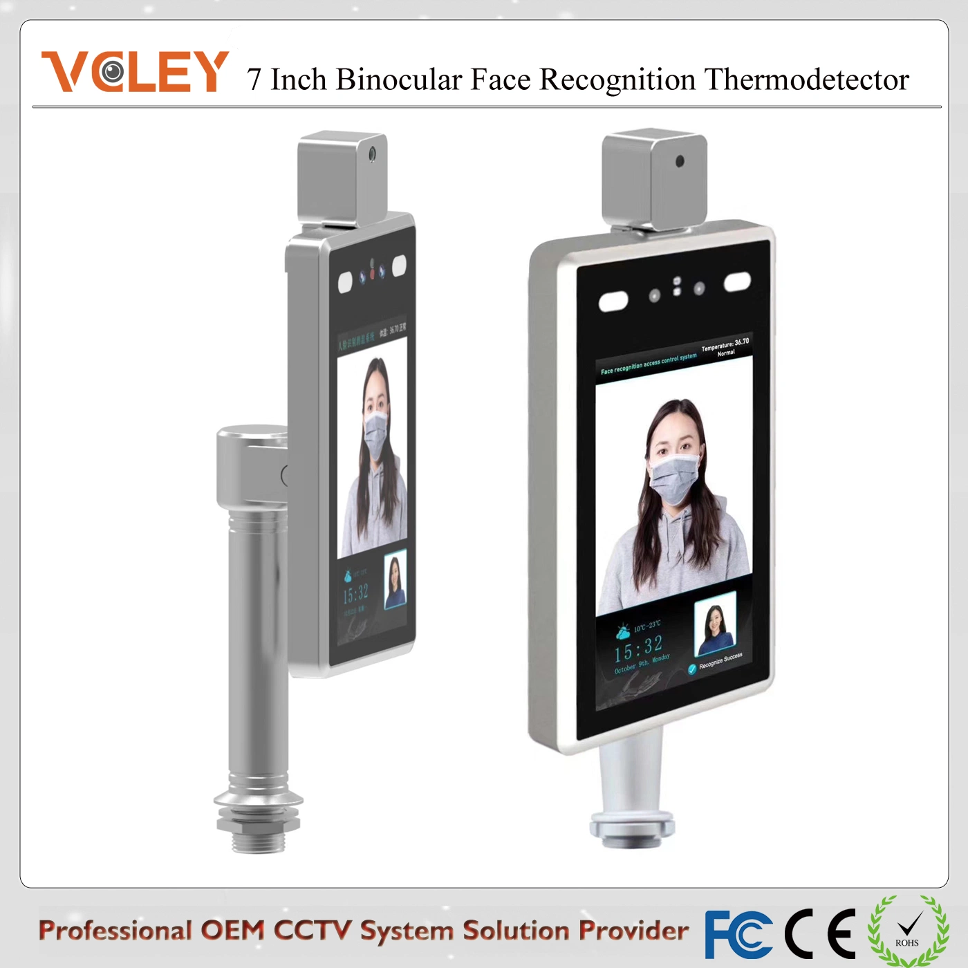 Face Thermal Camera Binocular Face Recognition Access Control Body Scanner Temperature Infrared Thermometer