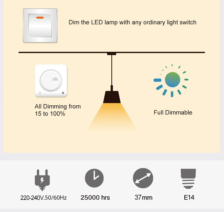 5W C37-T Dimmable LED Light Bulb