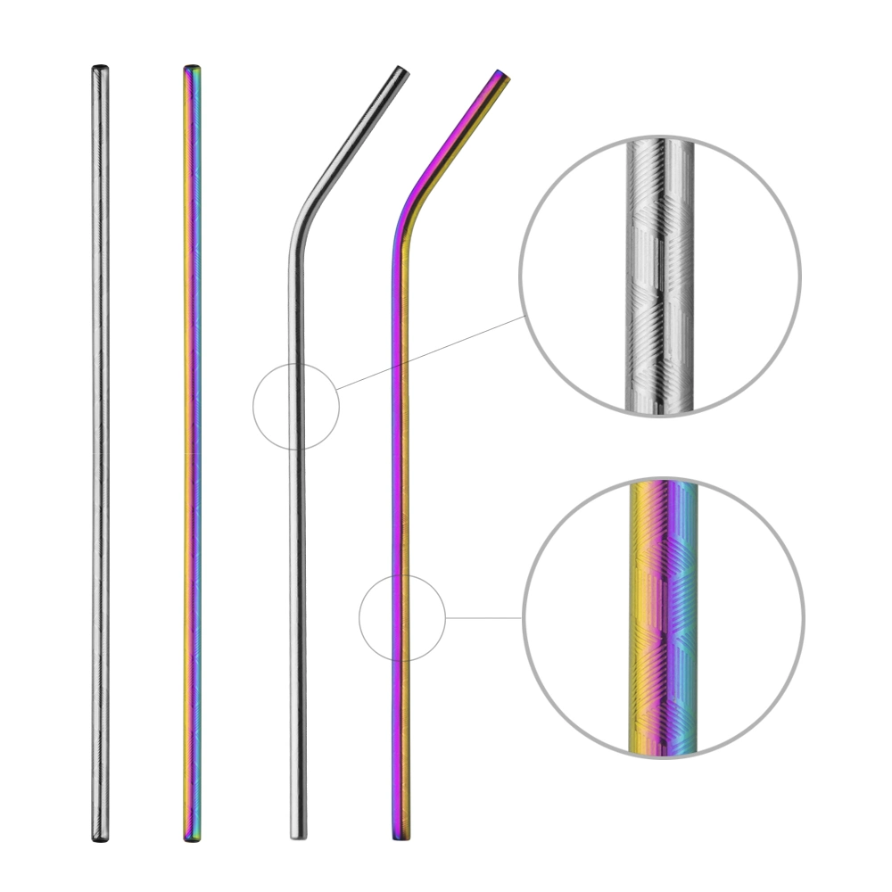 Stainless Steel Straight Bent Drinking Beverage Straw for Home Bar