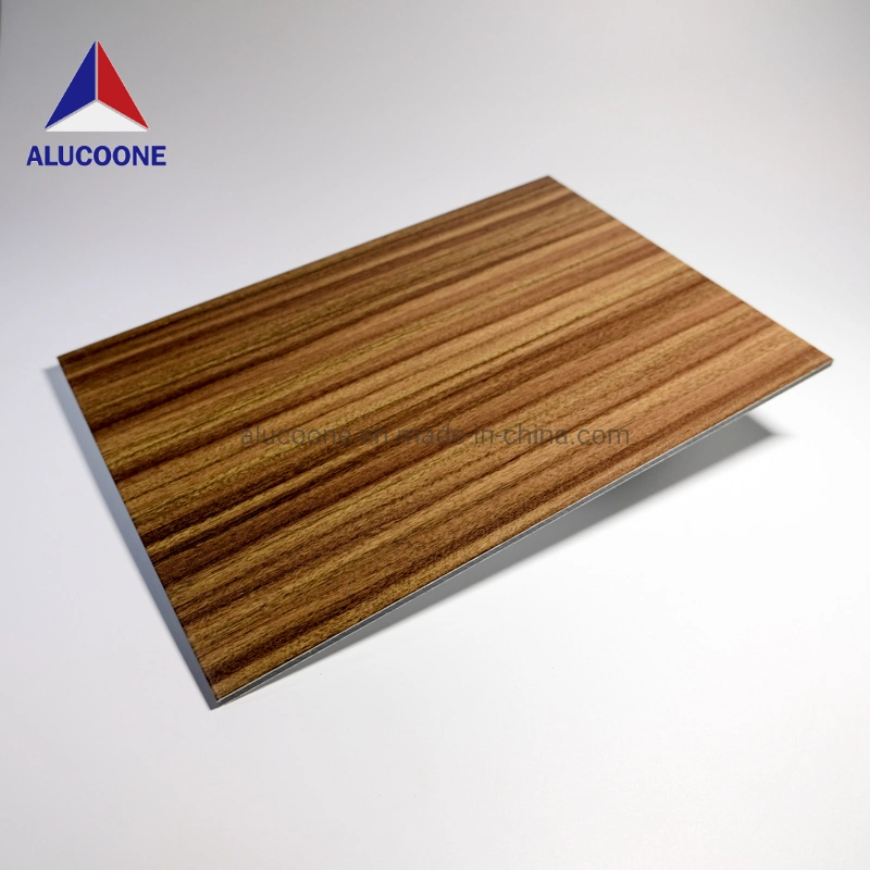 Decorative Wall Clading Fireproof Wood Grain Aluminum Composite Panel