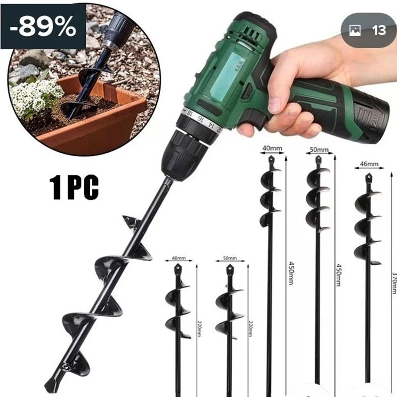 Drill Bit Farm Planting Auger Digging Spiral Bit Electric Cordless Drill