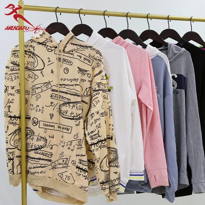 Garment Stock Lots Women Hoodies Sportswear Tight Clothing Second Hand