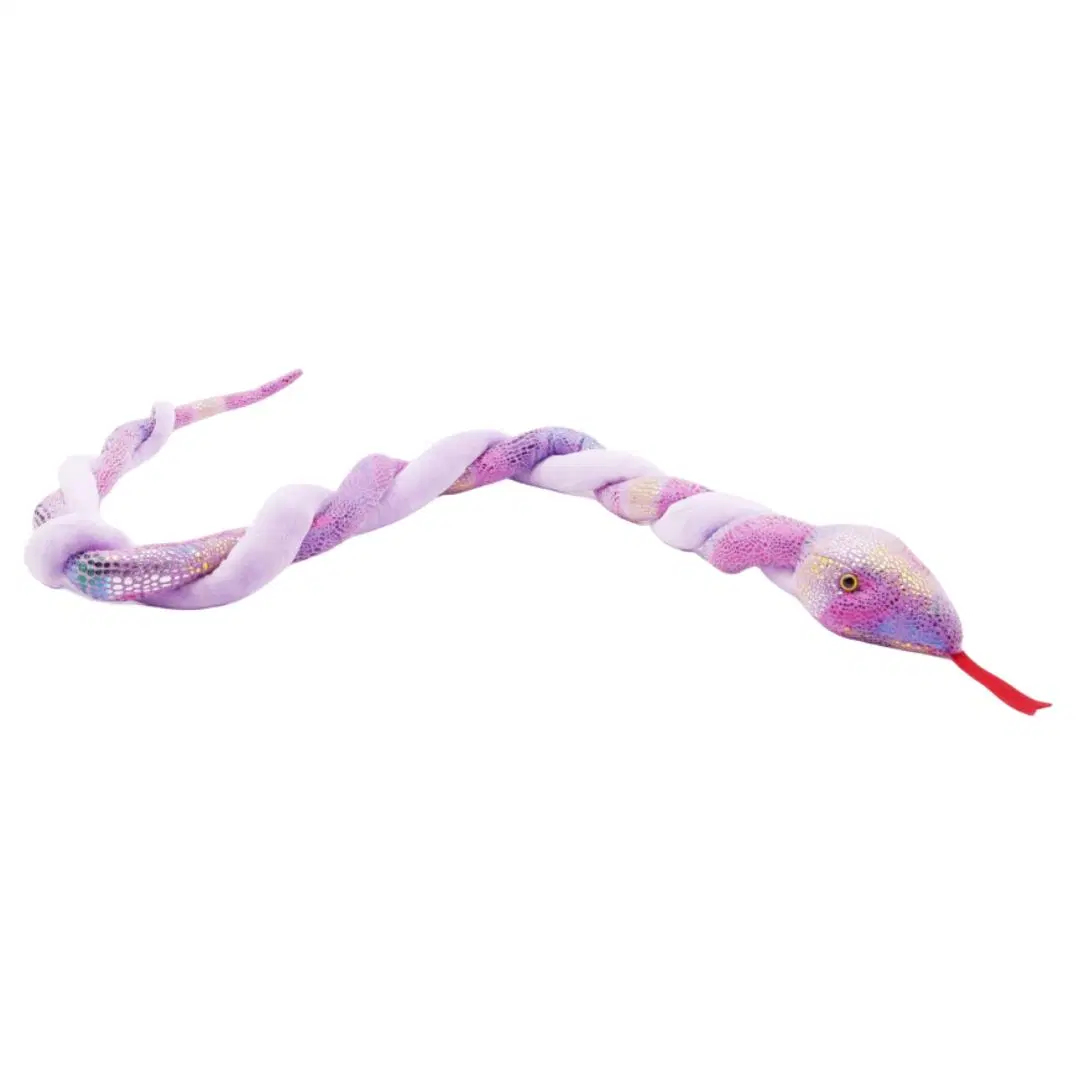 Promotion Plastic Eyes Two-Tone Sequined Twisty Snake Soft Stuffed Twist Snake Adventure Planet 131cm Plush Sparkle Animal Purple Twisted Snakes Toy